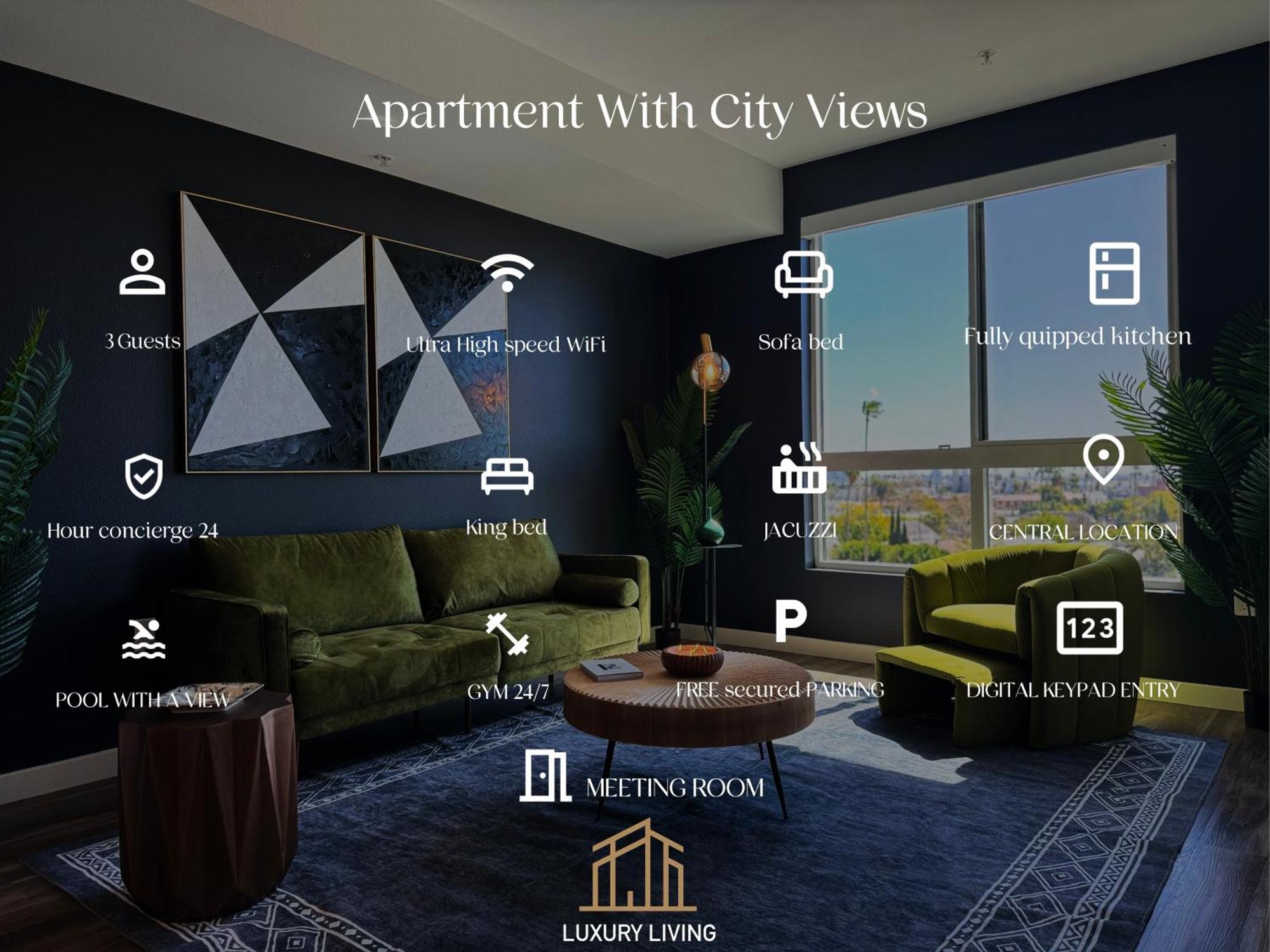 Appartement Luxurious Hollywood Dtla View Free Parking Los Angeles